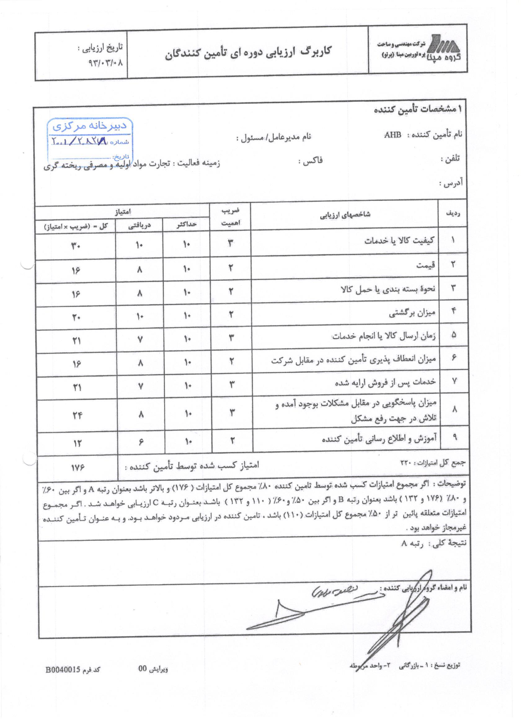 مپنا توربین/ تجارت مواد اولیه مصرفی و تجارت ریخته گری
